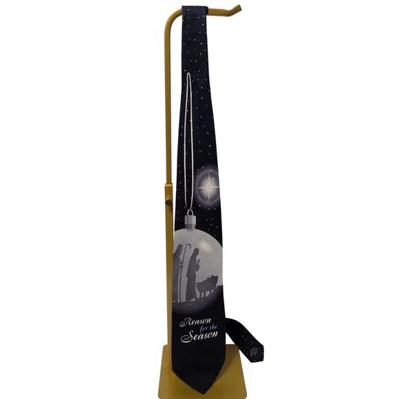 Eagles Wings Other - Eagles Wings Mens Silk Tie Black Nativity Reason for the Season Christmas Star
